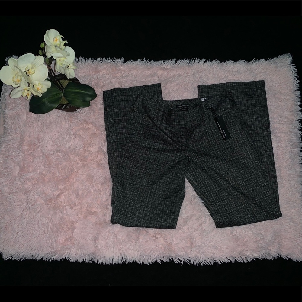 EXPRESS NWT LOW RISE STYLISH FLARED PLAID SLACKS